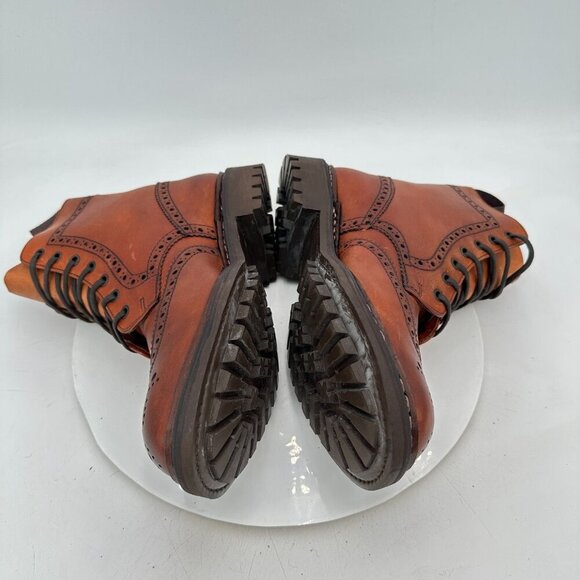 Ralph Lauren Men UK 10D US 10.5 D Brown Leather Itshide Commando England Boot - Picture 7 of 11